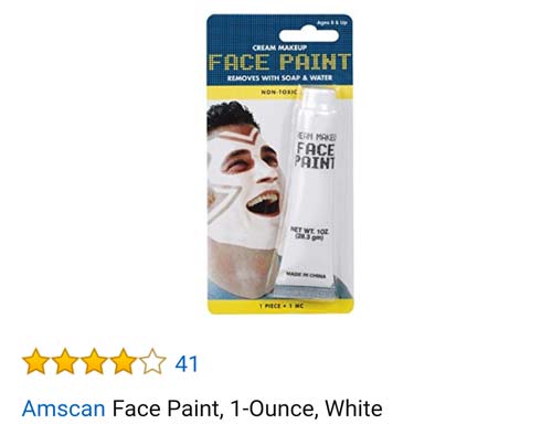 amazon reviews- crazy amazon reviews - Cream Makeup Face Paint Removes With Soap A Water Eme Face Paint Xxx 41 Amscan Face Paint, 1Ounce, White