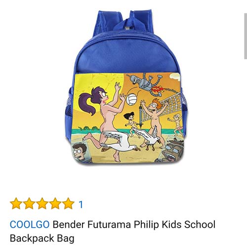 amazon reviews- Backpack - Coolgo Bender Futurama Philip Kids School Backpack Bag