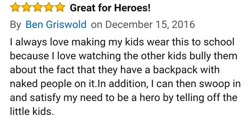 amazon reviews- broken promises quotes - Great for Heroes! By Ben Griswold on I always love making my kids wear this to school because I love watching the other kids bully them about the fact that they have a backpack with naked people on it.In addition, 