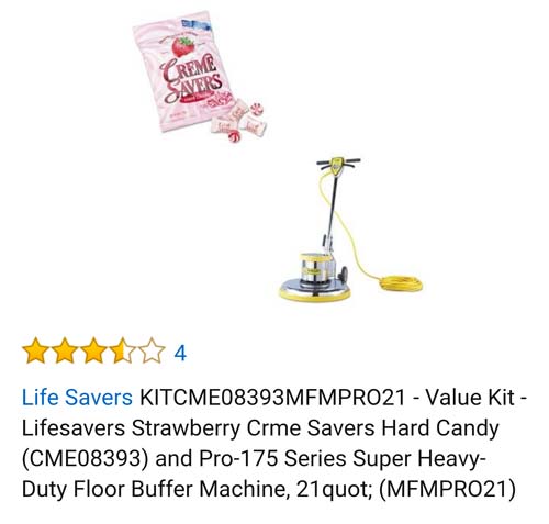 amazon reviews- drinkware - Reme Savers Life Savers KITCME08393MEMPRO21 Value Kit Lifesavers Strawberry Crme Savers Hard Candy CME08393 and Pro175 Series Super Heavy Duty Floor Buffer Machine, 21quot; MEMPRO21