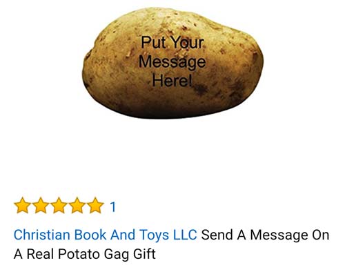 amazon reviews- russet burbank potato - Put Your Message Here! Christian Book And Toys Llc Send A Message On A Real Potato Gag Gift