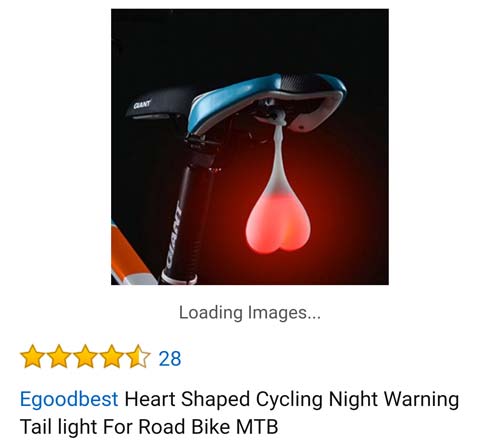 amazon reviews- bike nuts - Loading Images... 28 Egoodbest Heart Shaped Cycling Night Warning Tail light For Road Bike Mtb