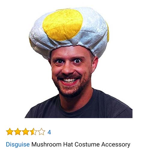 amazon reviews- amazon mushroom hat - Disguise Mushroom Hat Costume Accessory