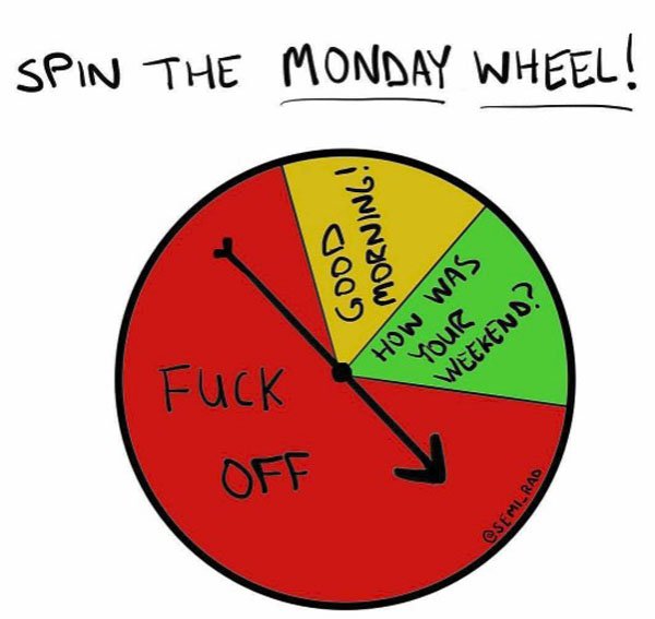 random circle - Spin The Monday Wheel! 0009 Morning! How Was Your Weekend? Fuck Off