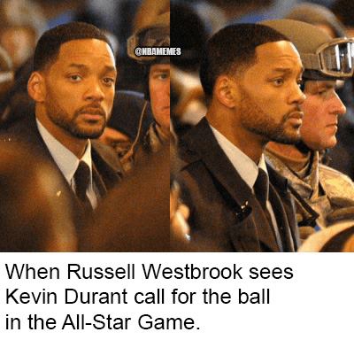 shit barber - Hranas When Russell Westbrook sees Kevin Durant call for the ball in the AllStar Game.