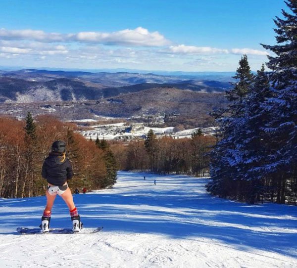 Ringing in the new year the right way, grazing on the slopes. Killington Ski Resort, Vermont