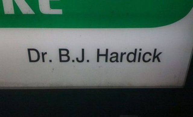 funny doctor names - Dr. B.J. Hardick