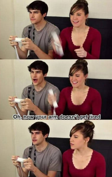 wii funny - Oh, now your arm doesn't get tired