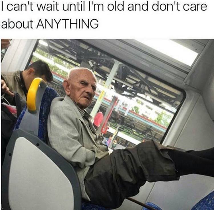 tweet - today viral - I can't wait until I'm old and don't care about Anything