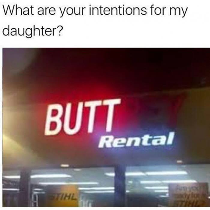 tweet - so what are your intentions with my daughter - What are your intentions for my daughter? Butt Rental