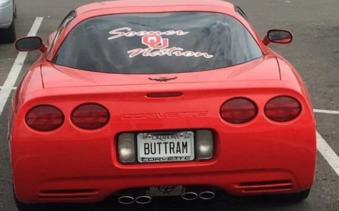 Corvette with the license plate BUTTRAM