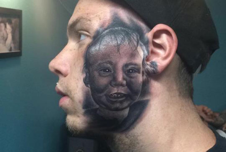 face tattoo on face