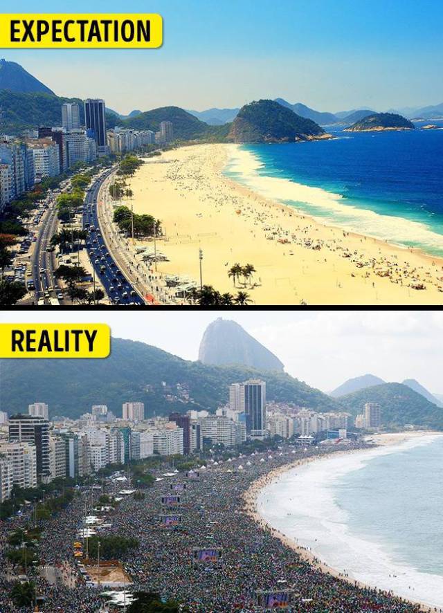 Copacabana Beach in Rio de Janeiro  Yogyism "nobody goes there anymore,it's too crowded''