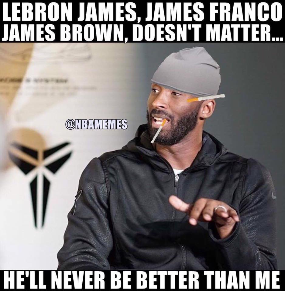 Meme about being better than Lebron James, James Franco, James Brown