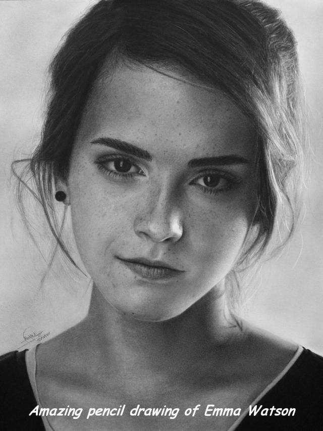 emma watson drawing - Amazing pencil drawing of Emma Watson
