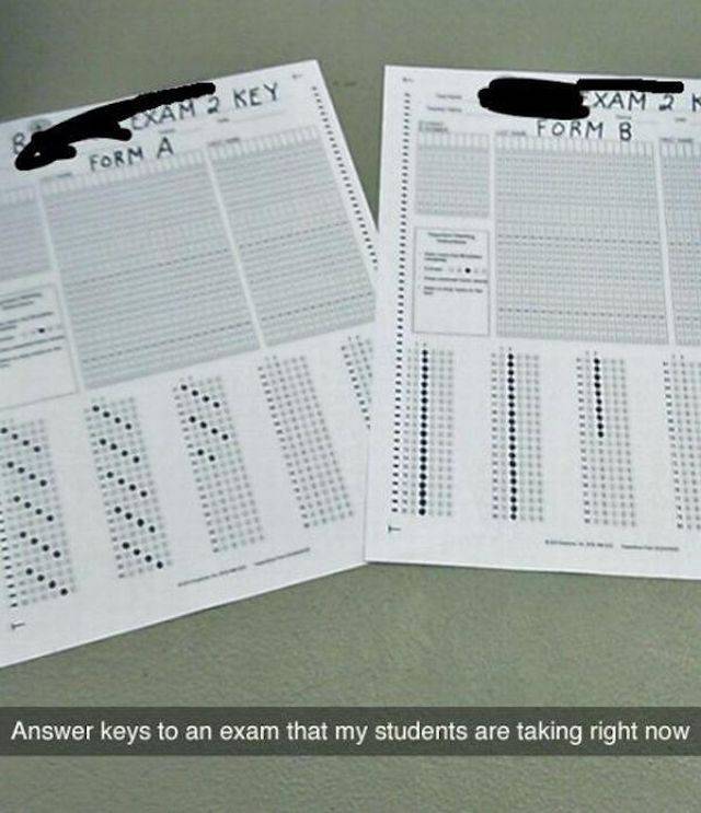 evil teacher test - Examen Form B Am 2 Key Form A Answer keys to an exam that my students are taking right now