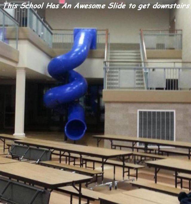 slides in schools - This School Has An Awesome Slide to get downstairs