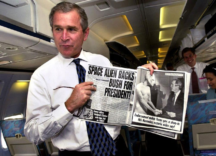 space aliens - Space Alien Backs Bush For President Endorsement makes Texts gov.a shooin this November ecstatic aides say!