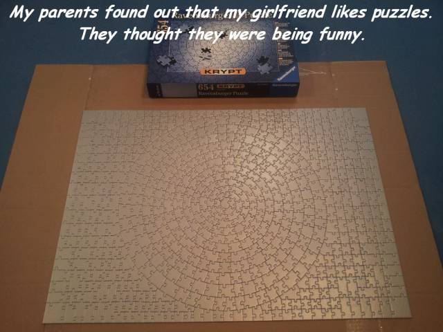 floor - My parents found out that my girlfriend puzzles. They thought they were being funny. Krypt