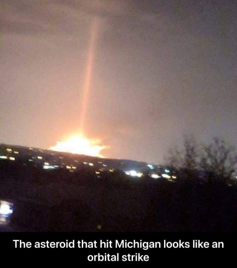 dew laser - The asteroid that hit Michigan looks an orbital strike