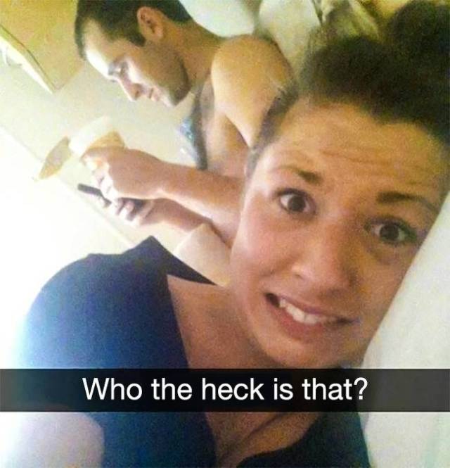 after sex selfies - Who the heck is that?