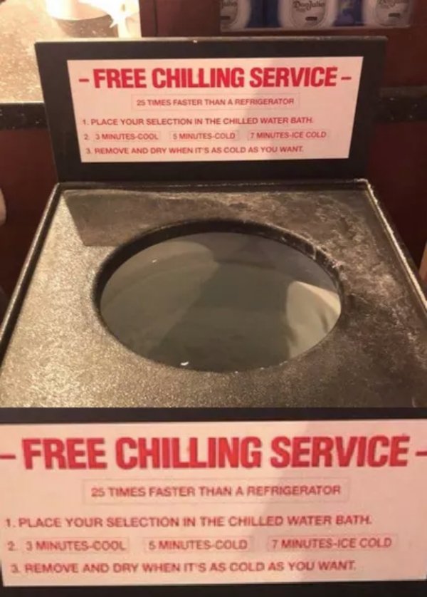 Free Chilling Service 25 Times Faster Than A Refrigerator 1. Place Your Selection In The Chilled Water Bath 2. 3 Minutes Cool 5 MinutesCold Minutes Ice Cold 3 Remove And Dry When Its As Cold As You Want Free Chilling Service 25 Times Faster Than A…