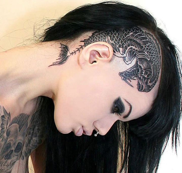 head tattoo girl