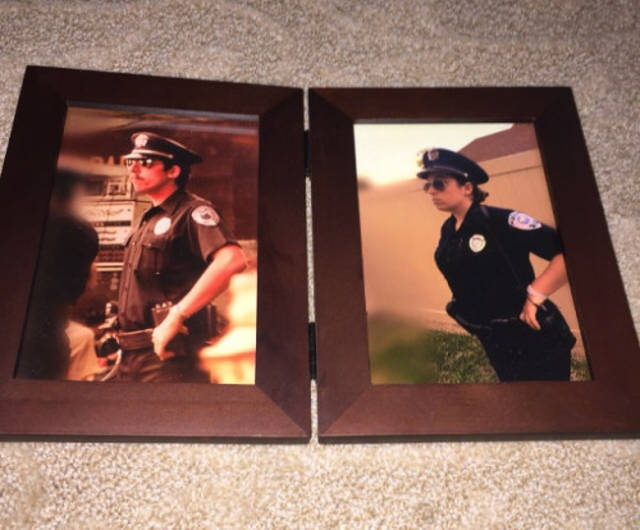 “My dad was a policeman for 30 years, and now my sister is a police officer. She even works at the same police station my dad did. This is what my sister gave my dad for Christmas.”