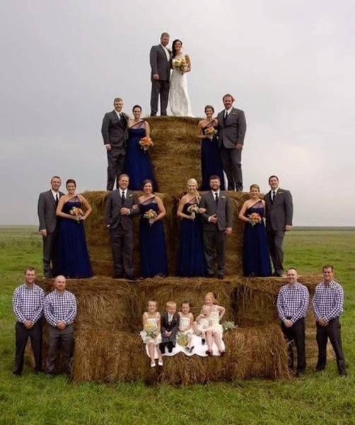 wedding hay bale wedding