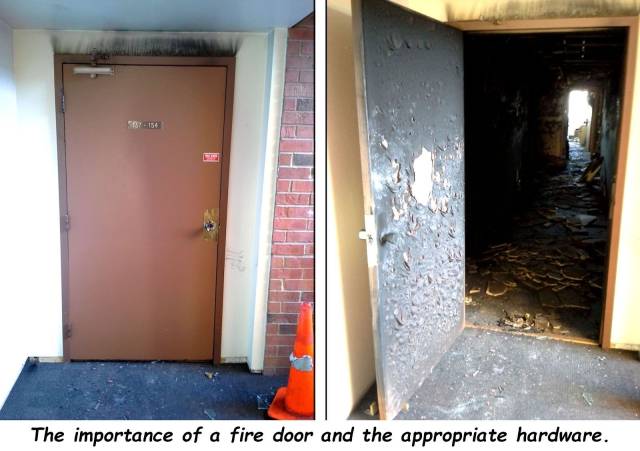 importance of a closed door fire - 154 The importance of a fire door and the appropriate hardware.