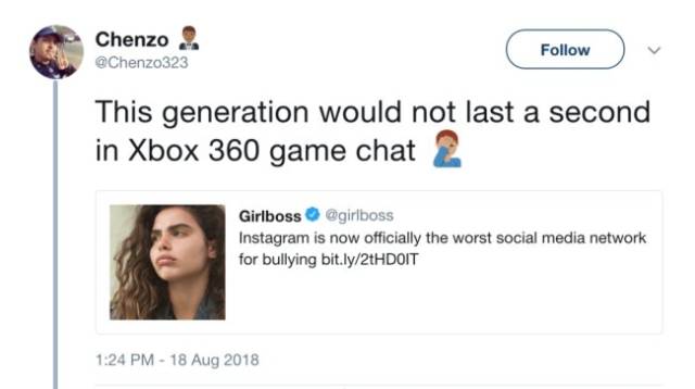 logical fallacies examples in media - Chenzo This generation would not last a second in Xbox 360 game chat 2 Girlboss Instagram is now officially the worst social media network for bullying bit.ly2tHDOIT