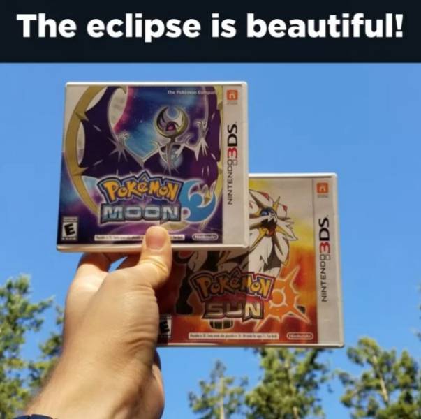 eclipse pokemon - The eclipse is beautiful! E Nintendo 3DS Pokona Moon Nintendo 3DS Par Sun