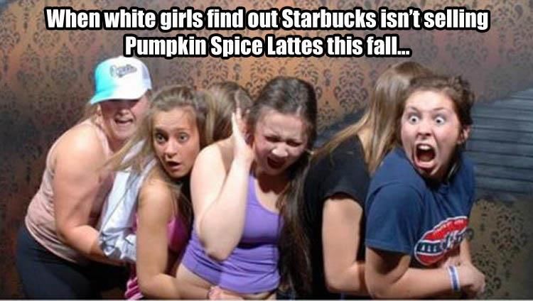 memes - haunted house reaction gif - When white girls find out Starbucks isn't selling Pumpkin Spice Lattes this fall...