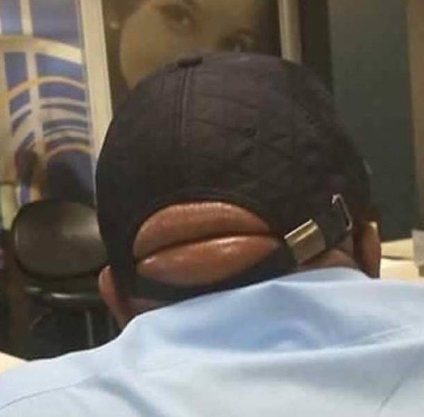 lips on the back of the head