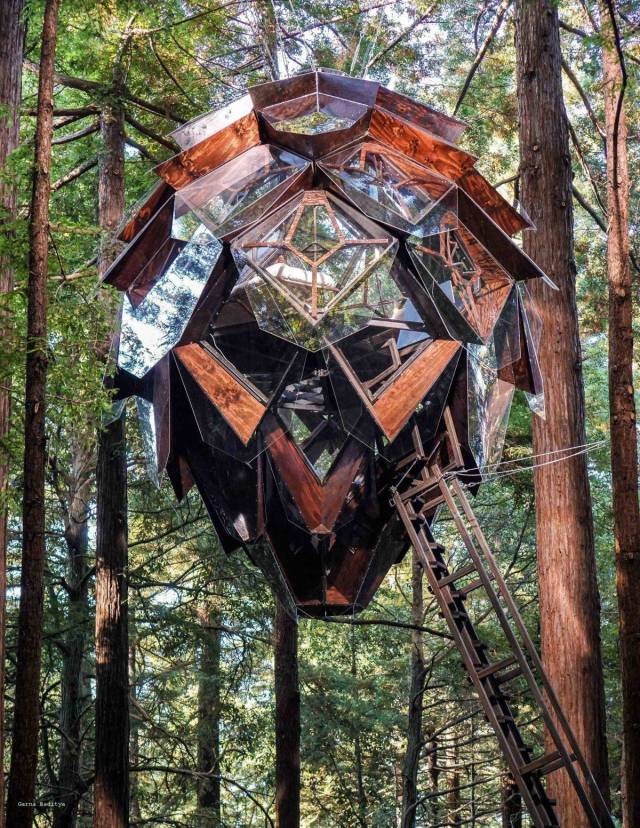 glass pine cone tree house