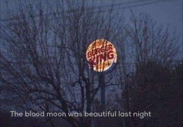 burger king moon - The blood moon was beautiful last night