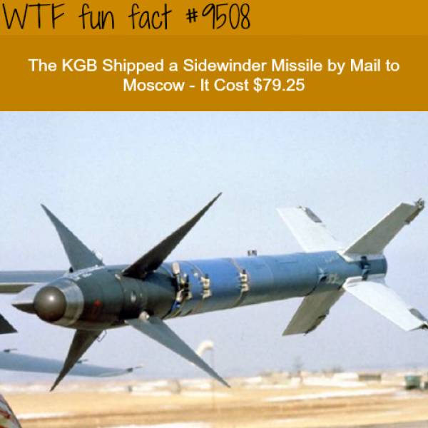 heat missile - Wtf fun fact The Kgb Shipped a Sidewinder Missile by Mail to Moscow It Cost $79.25