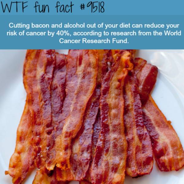 peppa pig bacon meme - Wtf fun fact Cutting bacon and alcohol out of your diet can reduce your risk of cancer by 40%, according to research from the World Cancer Research Fund.