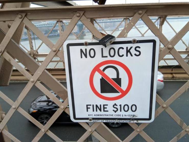 signage - No Locks Fine $100 Nyc Administrative Code S 16122 Prototransportation