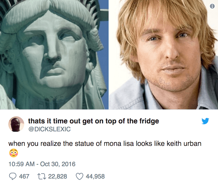 dank memes - of a statue of mona lisa meme - thats it time out get on top of the fridge when you realize the statue of mona lisa looks keith urban 467 22 22,828 44,958