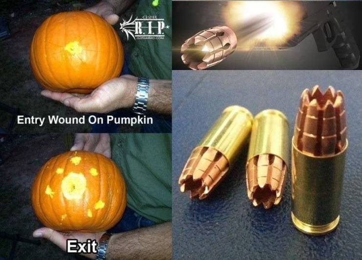 rip rounds - Vrh Qiptamivo Con Entry Wound On Pumpkin Exit