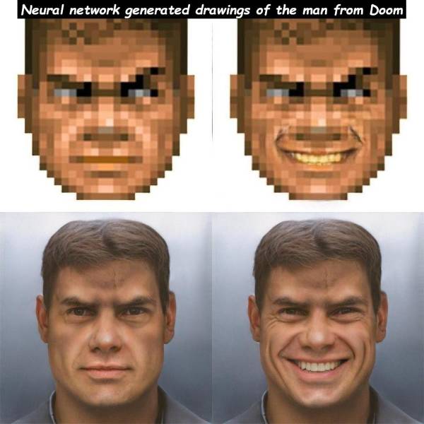 realistic doomguy face - Neural network generated drawings of the man from Doom