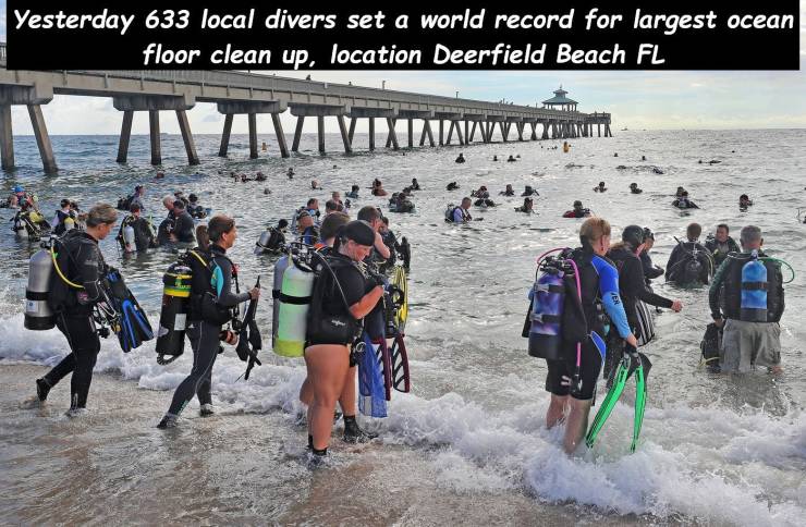 water - Yesterday 633 local divers set a world record for largest ocean floor clean up, location Deerfield Beach Fl Txtatakowanita