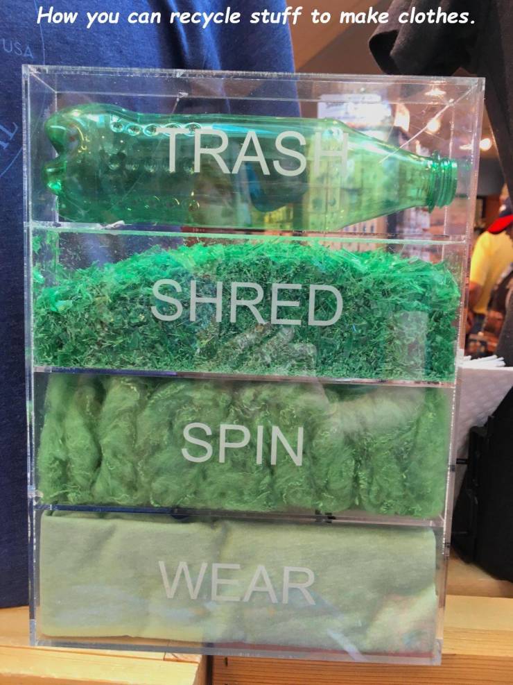 aquarium - How you can recycle stuff to make clothes. Usa Tras Shred Spin Wear
