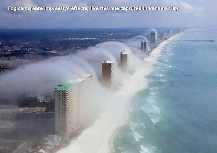 random tsunami en florida - Fog can create impressive effects, this one captured in Panama City