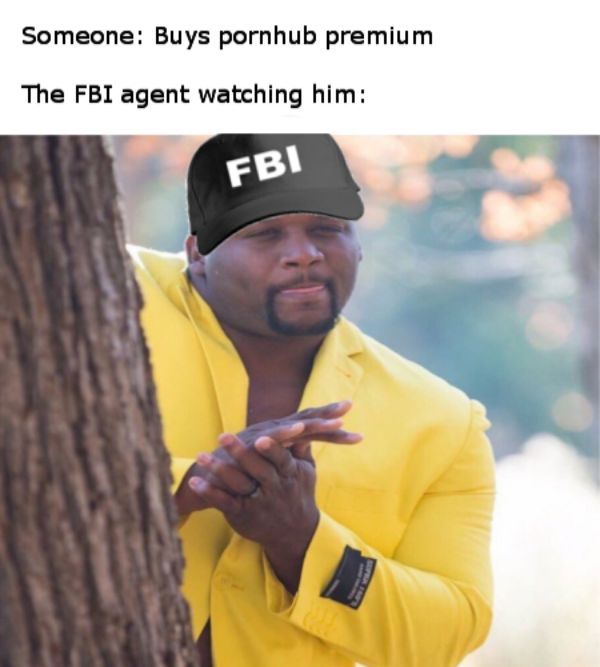 Meme - Someone Buys pornhub premium The Fbi agent watching him Fbi