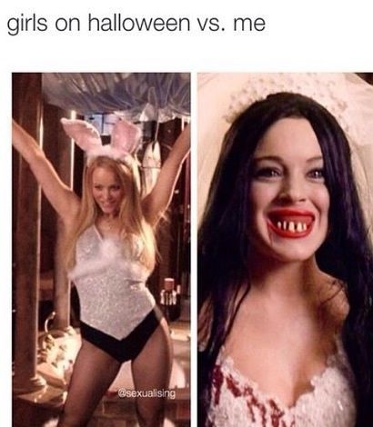 two types of girl on halloween - girls on halloween vs. me
