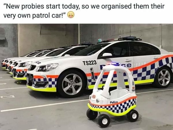 police car - "New probies start today, so we organised them their very own patrol car!" TS223 Police Wou