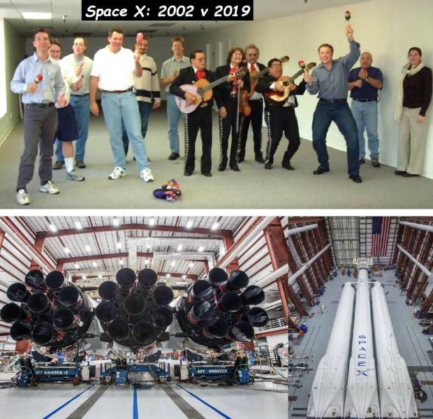 spacex 2002 vs 2017 - Space X 2002 v 2019