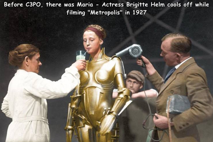 brigitte helm metropolis - Before C3PO, there was Maria Actress Brigitte Helm cools off while filming "Metropolis" in 1927